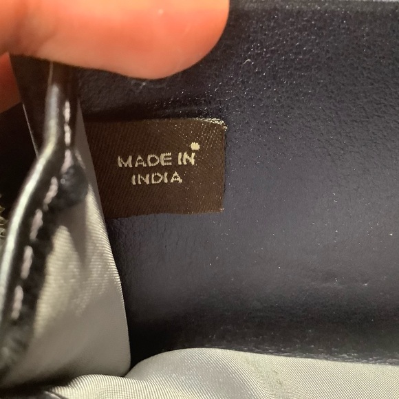 Vintage Coach metallic navy blue  leather wallet - Picture 8 of 11